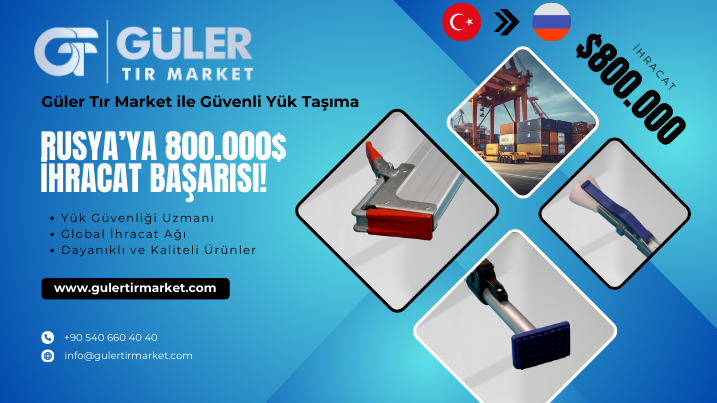 Güler Tır Market'ten Rusya Pazarına 800 Bin Dolarlık Yük Tutucu İhracatı